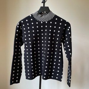 Anthropologie Polka Dot and Striped Knit Sweater